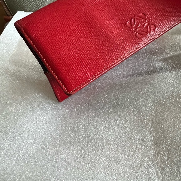 Loewe Red Calfskin Women’s Long Bifold Wallet - Picture 13 of 14